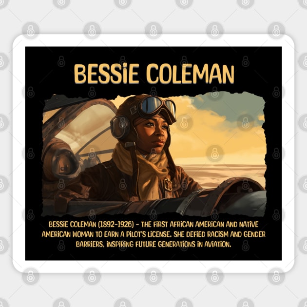 Bessie Coleman, Black History, Black Woman Magnet by UrbanLifeApparel